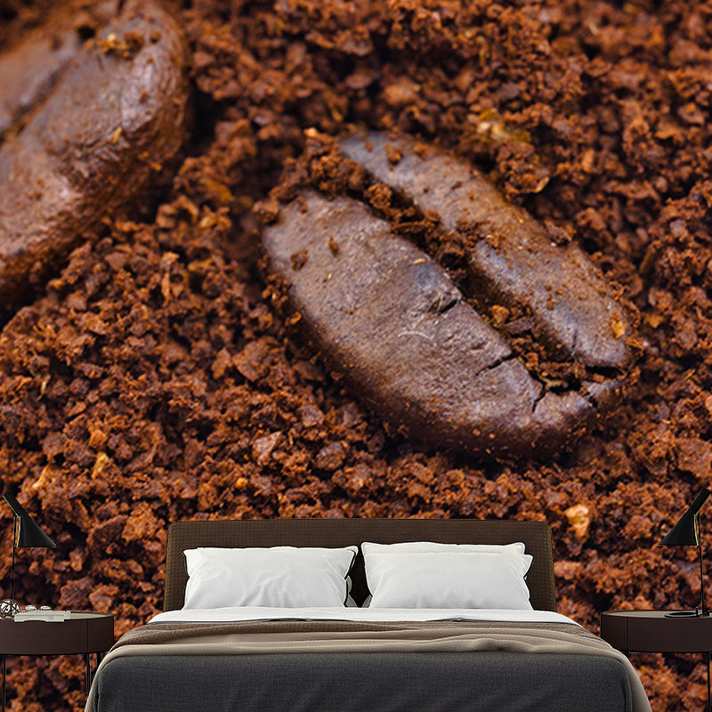 Roasted Coffee Beans Wall Mural for Coffee Shop Mildew Resistant Wall Covering