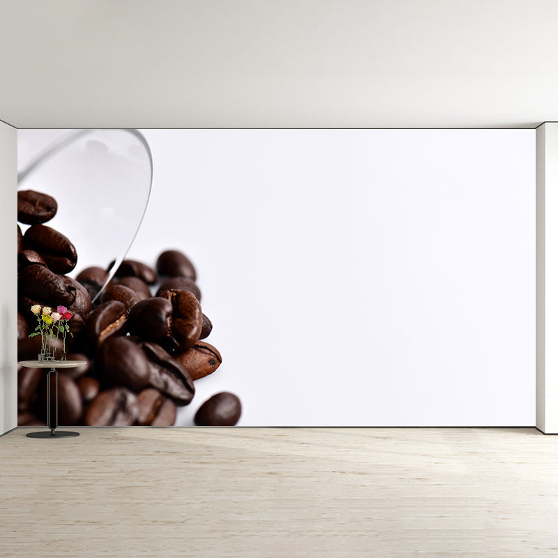Customized Fragrant Coffee Beans Mural Wall Decor Eco-friendly Wallpaper for Coffee Shop