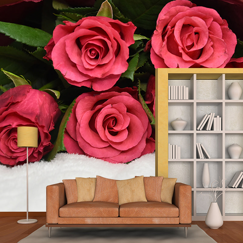 Flowering Rose Mural Eco-friendly Modern Style Wall Art for Home Decor