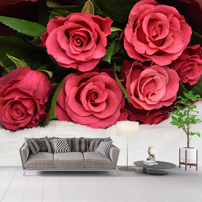 Flowering Rose Mural Eco-friendly Modern Style Wall Art for Home Decor