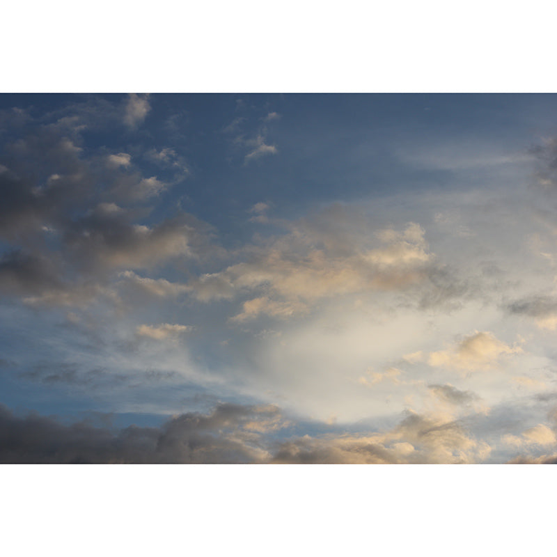 Blue and White Sky Wall Mural for Sitting Room Moisture Resistant, Personalized Size Available