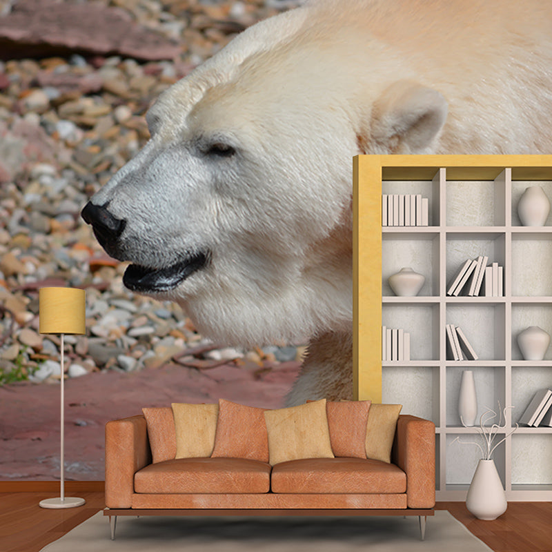 Polar Bear Mural Wallpaper Mildew Resistant Wall Covering for House Interior