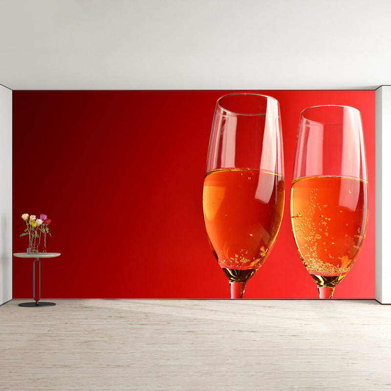 Champagne Wine Bar Wall Decor Murals, Stain Resistant, Personalised Size