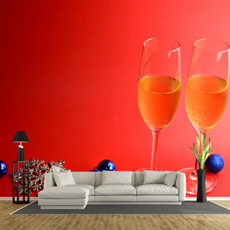 Champagne Wine Bar Wall Decor Murals, Stain Resistant, Personalised Size