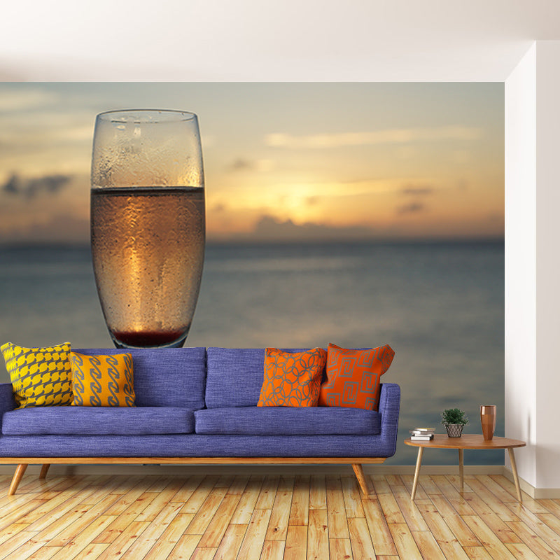 Champagne Wine Bar Wall Decor Murals, Stain Resistant, Personalised Size