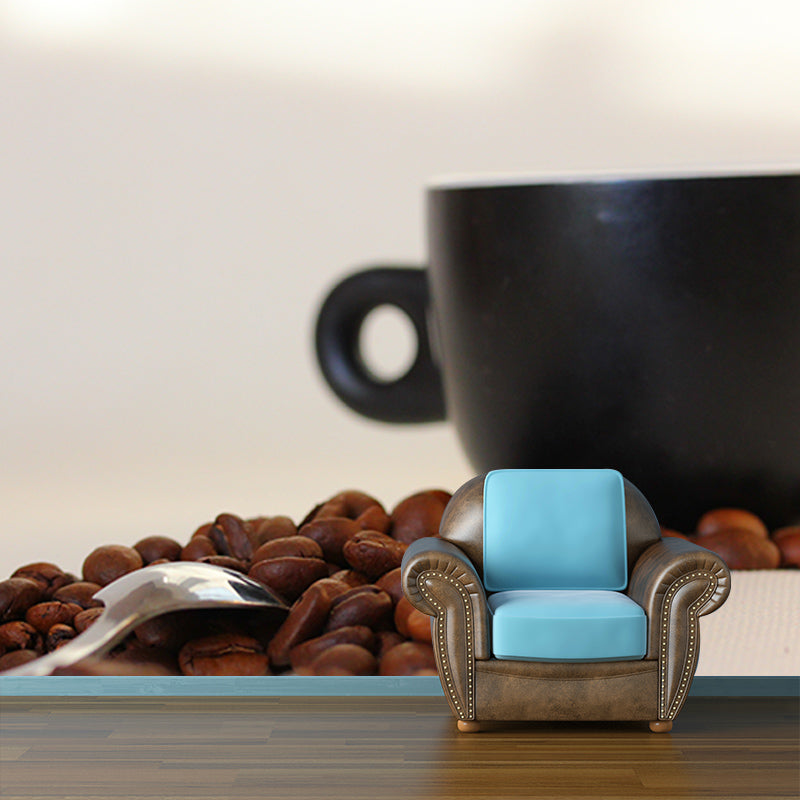 Coffee Beans Mural Wallpaper Decoration Coffee Bar Wall Art in Soft Color