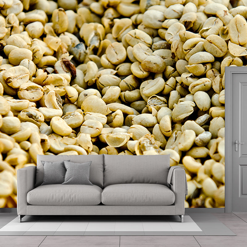 Modern Coffee Beans Mural Wallpaper Decoration for Coffee Bar Wall Art in Soft Color