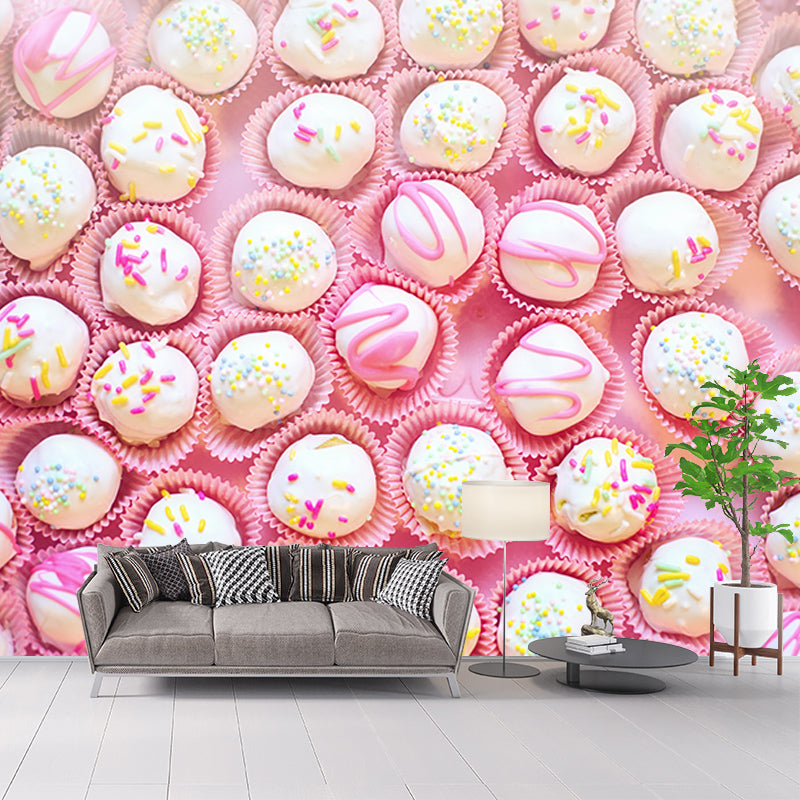 Sweet Cake Balls Dessert Mural Wallpaper for Dessert Shop, Personalized Size Available