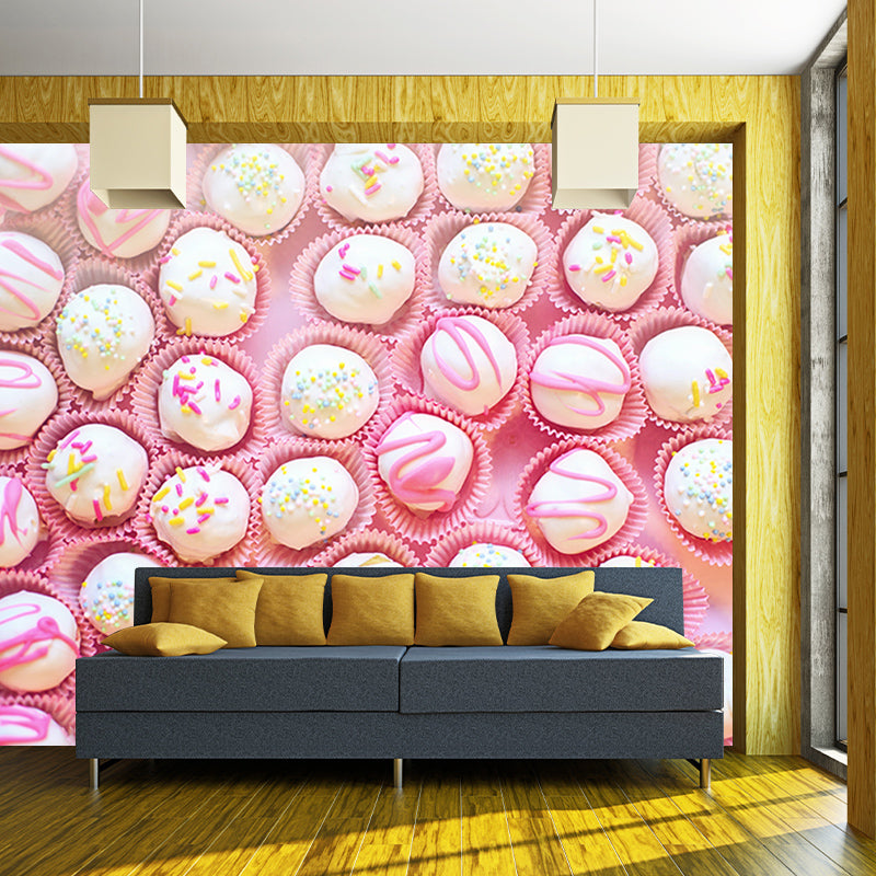 Sweet Cake Balls Dessert Mural Wallpaper for Dessert Shop, Personalized Size Available