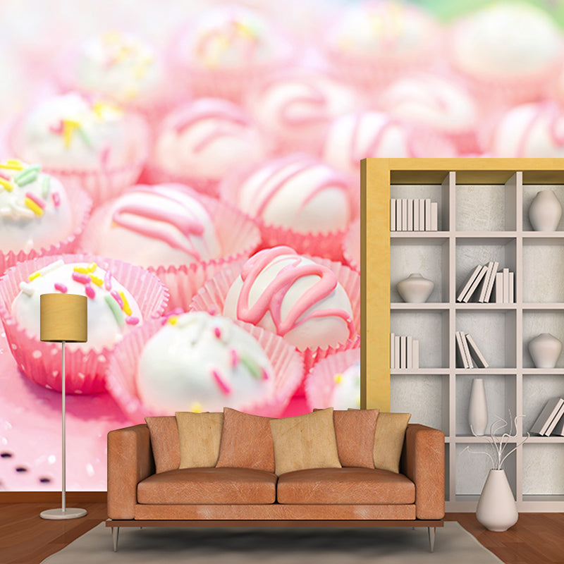 Sweet Cake Balls Dessert Mural Wallpaper for Dessert Shop, Personalized Size Available