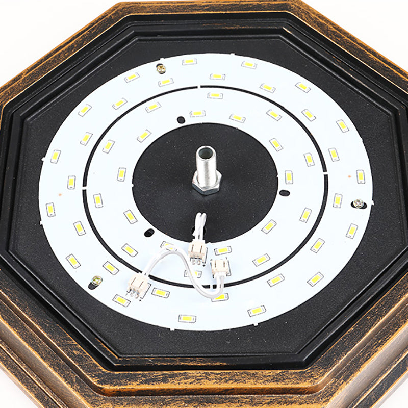 Plafonnier LED traditionnel avec abat-jour en verre, luminaire encastré pour cour et balcon