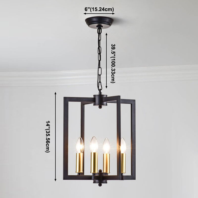 Luz de lámpara de araña de la jaula Iluminación colgante metálica industrial para restaurante