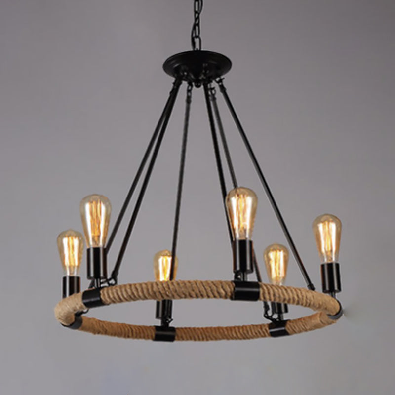 Luminaire à l'ampoule nue luminaire luminaire de chanvre industriel PENDANT DE ROPE POUR RESTAUT