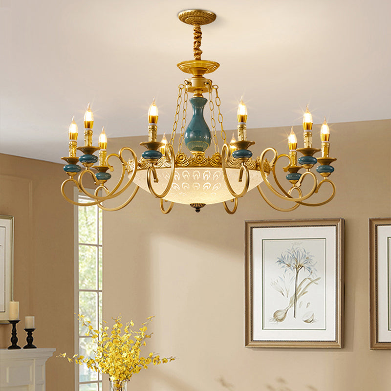 Traditional Style Suspension Pendant Light Candlestick Shaped Chandelier for Living Room