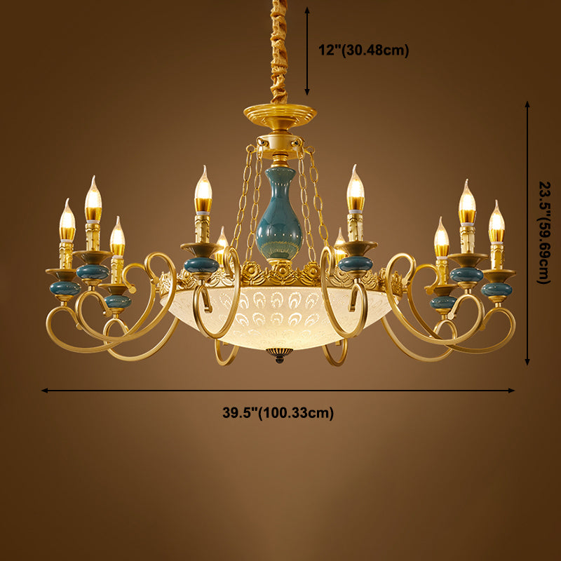 Traditional Style Suspension Pendant Light Candlestick Shaped Chandelier for Living Room