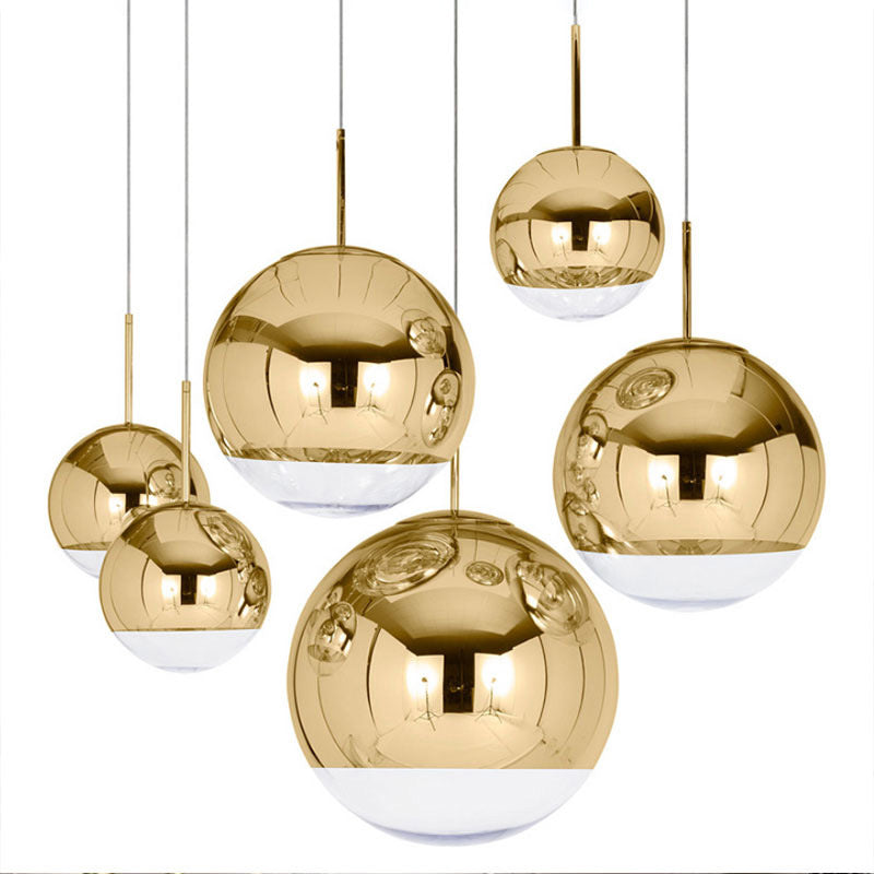 Mirror Glass Luz colgante Tombra Globe Luz colgante moderna para sala de estar