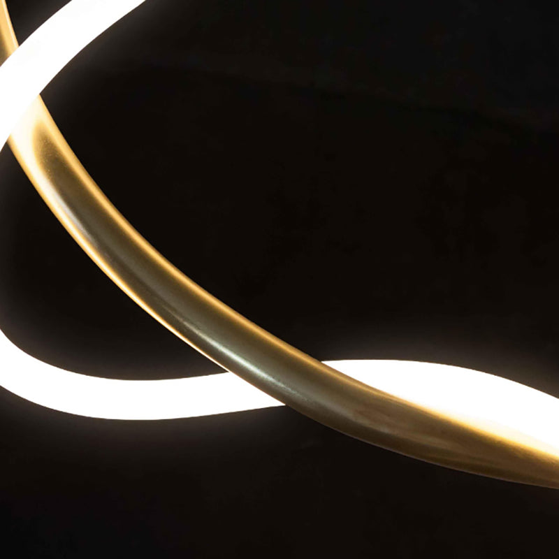 Long Strip LED Island Light Gold Modern Style Simplicity Hanging Light for Living Room
