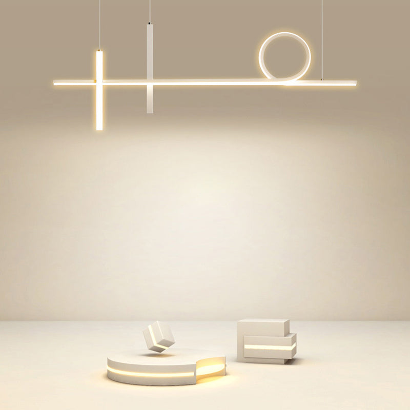 Simplicity Contemporary Island Lights Acrylic Shade Geometry Hanging Light for Dining Room