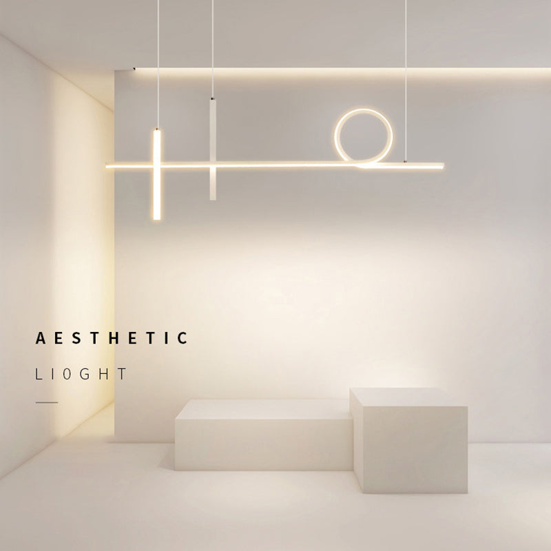 Simplicity Contemporary Island Lights Acrylic Shade Geometry Hanging Light for Dining Room