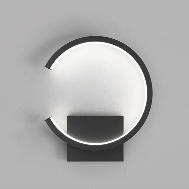 Lampada a monte a parete a forma rotonda a LED Lampada con applique da parete in metallo per camera da letto