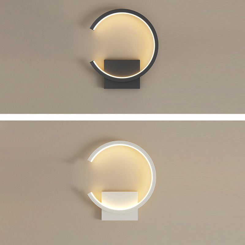 Lámpara de montaje en la pared de forma redonda LED de estilo moderno de pared de metal luminato para dormitorio para dormitorio