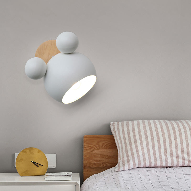 Applexion murale Macron moderne One-Bulb Panda Mur Mur Motté pour garçons Room