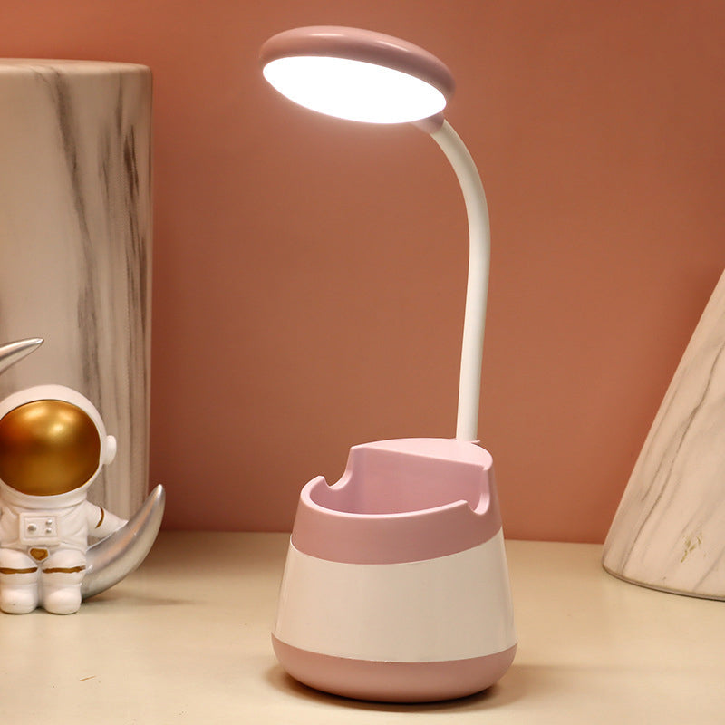 Macaroon Night Table Lampes 1-Light Tripted Lights with Plastic Shade For Bedroom