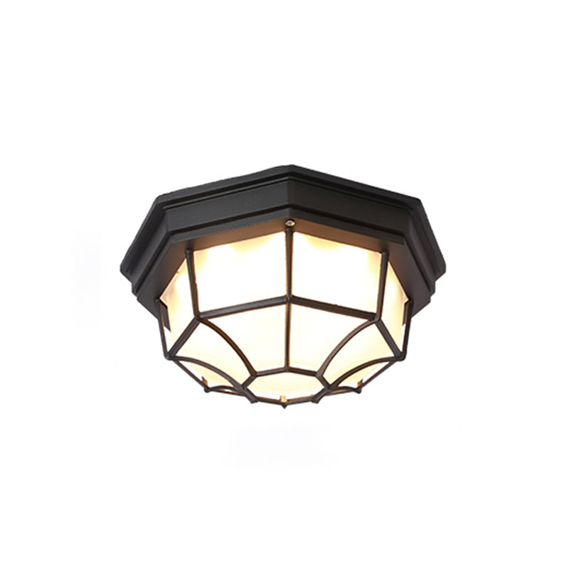 Traditional Style Waterproof Ceiling Light Courtyard Balcony Waterproof Flush Mount Light