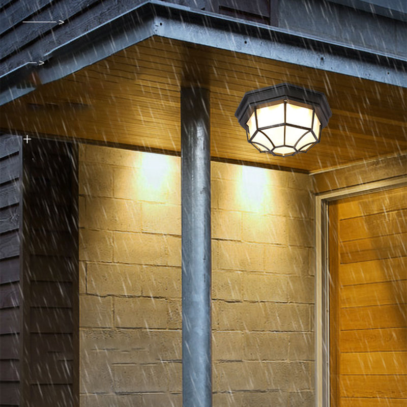 Traditional Style Waterproof Ceiling Light Courtyard Balcony Waterproof Flush Mount Light