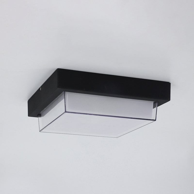 Plastic Shade LED Ceiling Light Courtyard Balcony Waterproof Flush-mount Lamp