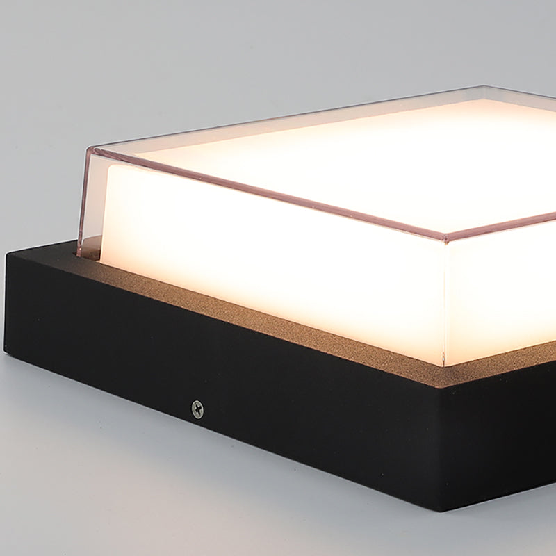 Plastic Shade LED Ceiling Light Courtyard Balcony Waterproof Flush-mount Lamp
