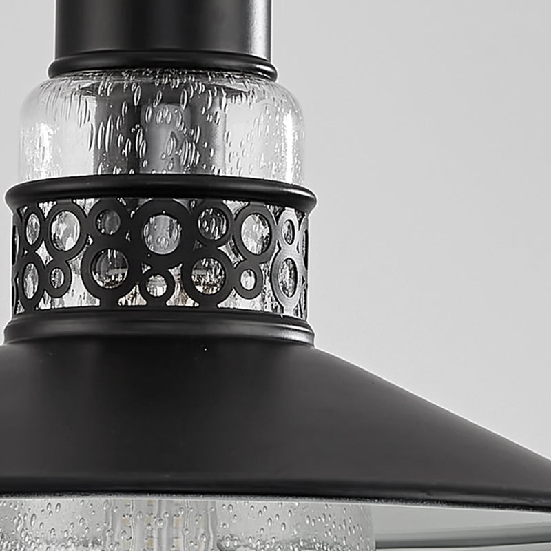 Cylindrical Flush Mount Light Fixture Traditional 1-Light Close To Ceiling Lamp with Glass Shade
