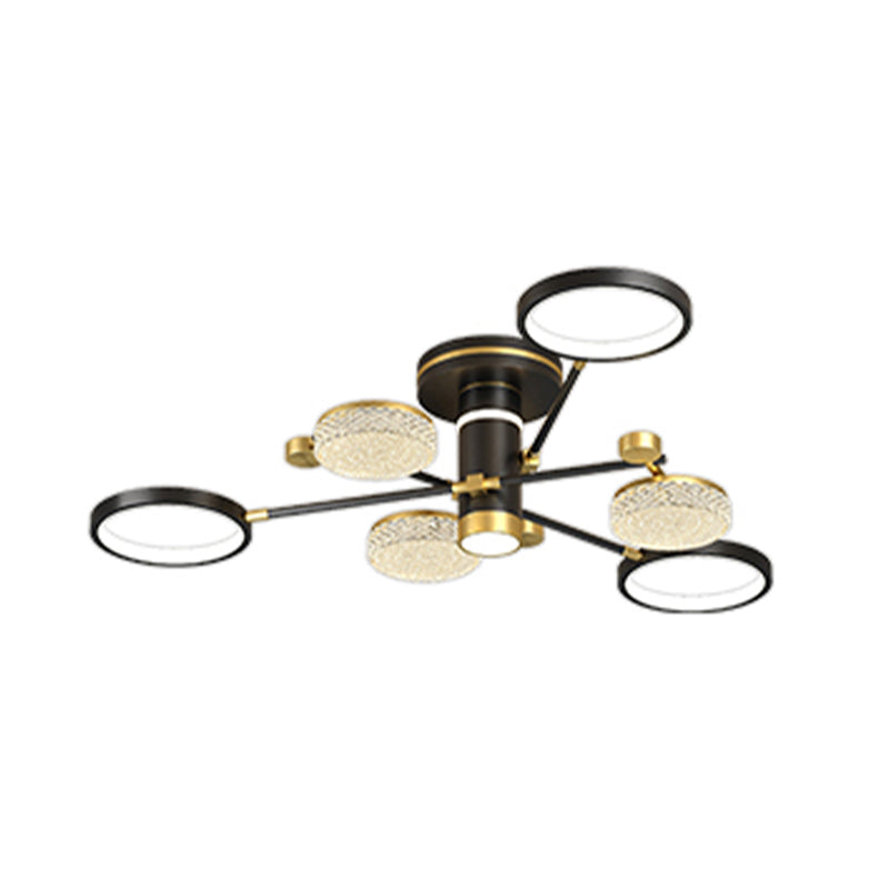 Modern Style Sputnik Semi Flush Mount Ceiling Light Multi Lights Metal Semi Flush Chandelier