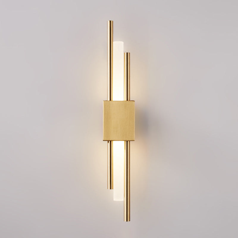 Postmodern Style Unique Shade Wall Sconce Copper 2 Light Sconces for Living Room