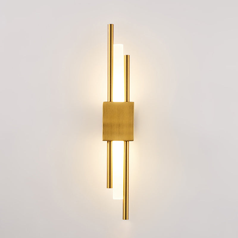 Postmodern Style Unique Shade Wall Sconce Copper 2 Light Sconces for Living Room
