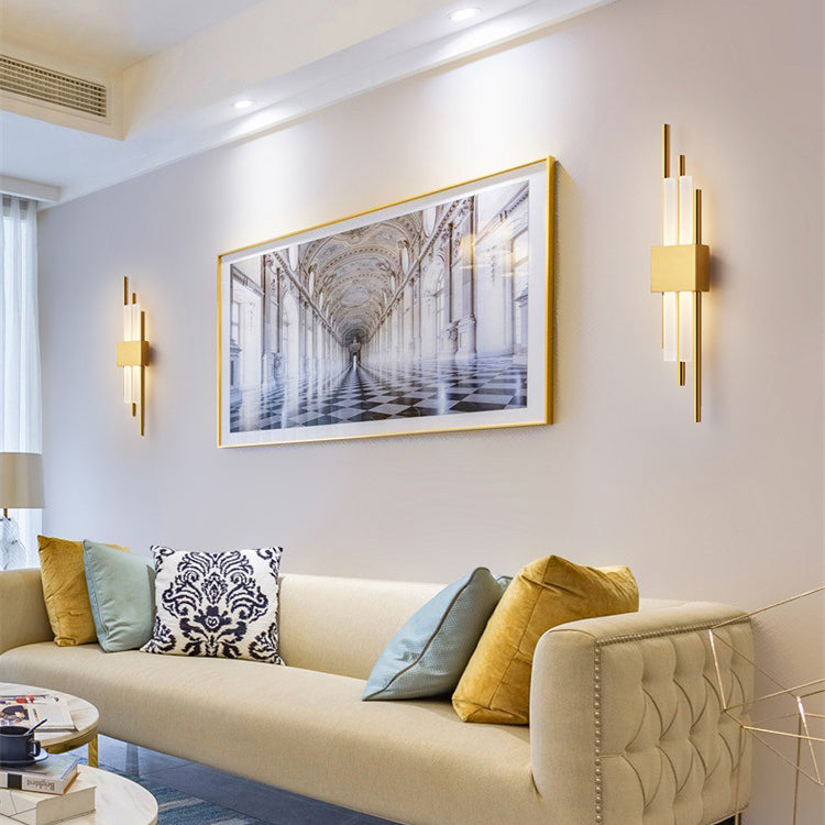 Postmodern Style Unique Shade Wall Sconce Copper 2 Light Sconces for Living Room