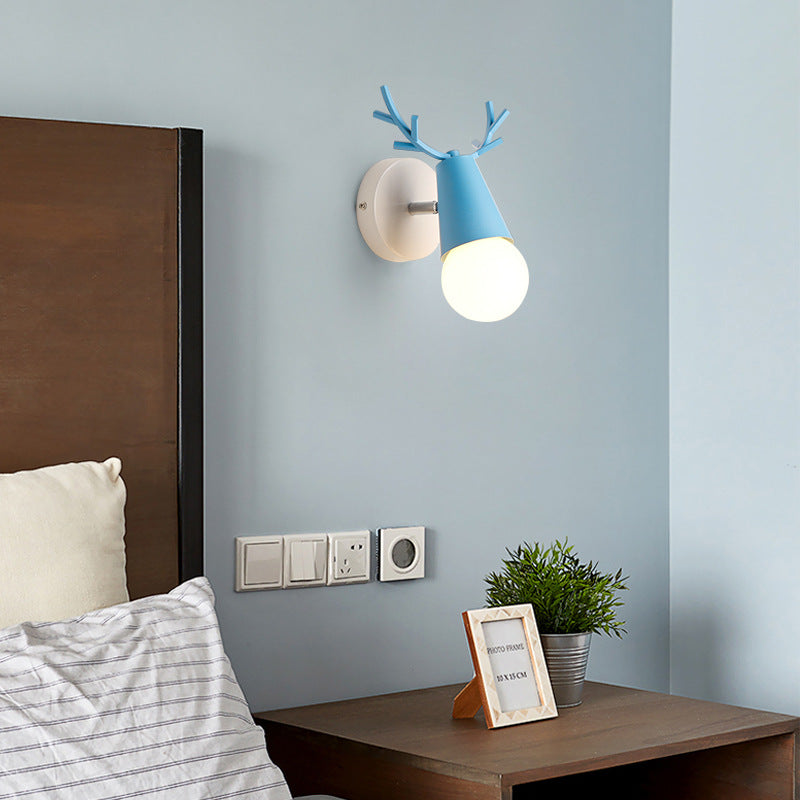 MODERNA MACHAROON ANDLED SHADE SCONTI SCONCE METALE 1 PONCES LIGHT per camera da letto