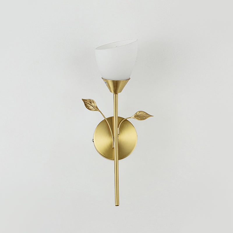 Modern Style Flower Shade Wall Sconce Glass Sconces with Romantic Atmosphere