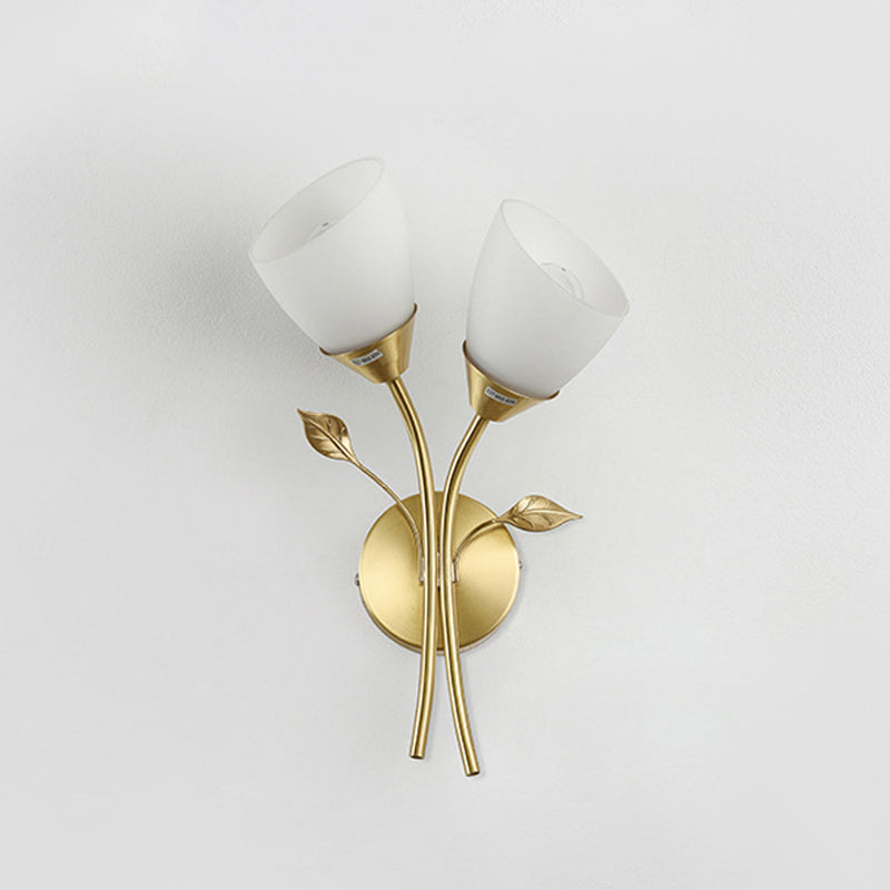 Modern Style Flower Shade Wall Sconce Glass Sconces with Romantic Atmosphere