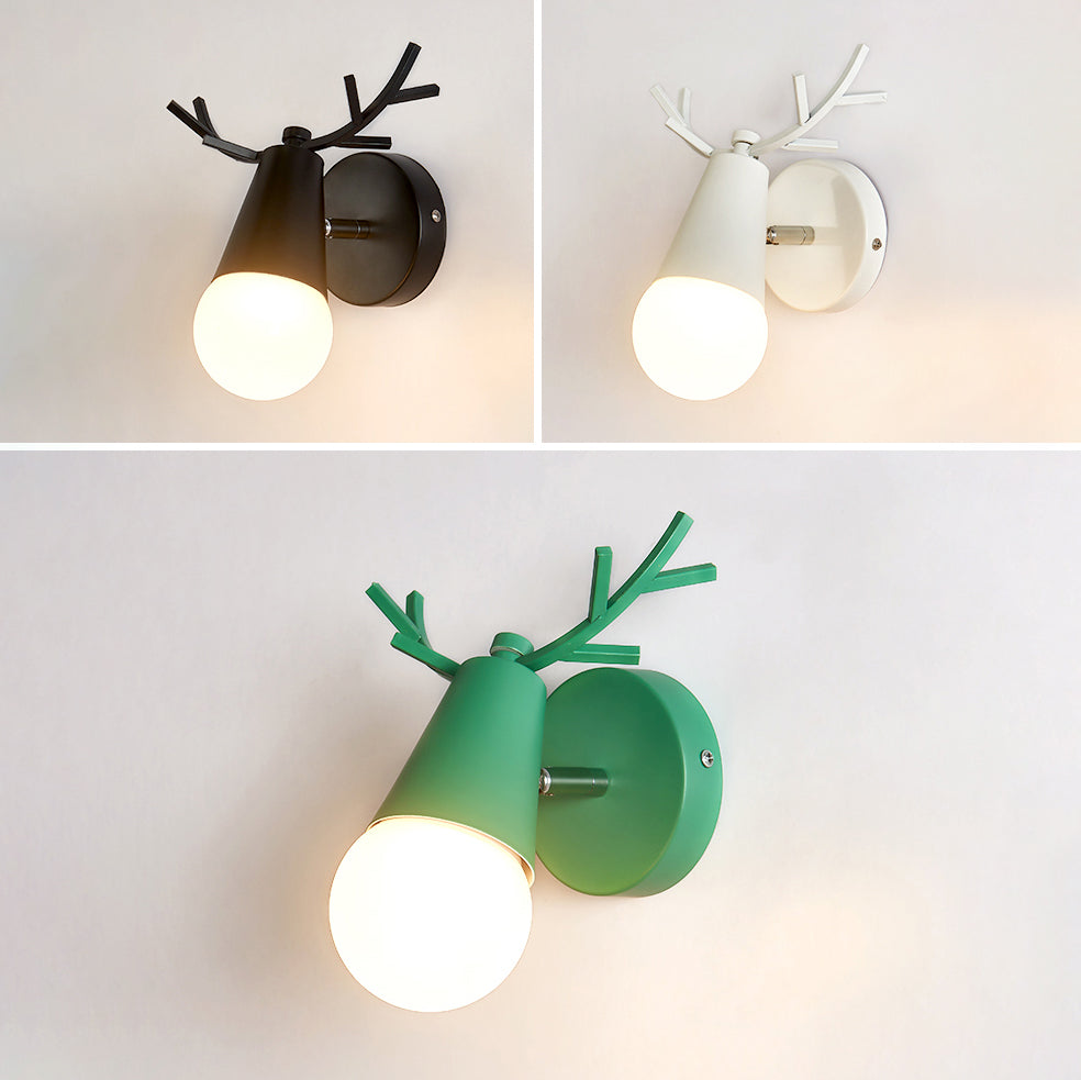 Moderno macharoon cortler forma sconce wall metal 1 flions leggeri con testa di cervo