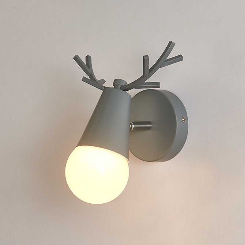 Moderno macharoon cortler forma sconce wall metal 1 flions leggeri con testa di cervo