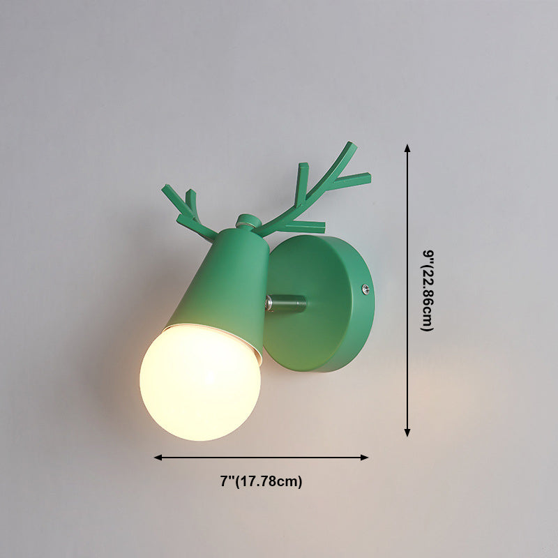 Moderno macharoon cortler forma sconce wall metal 1 flions leggeri con testa di cervo