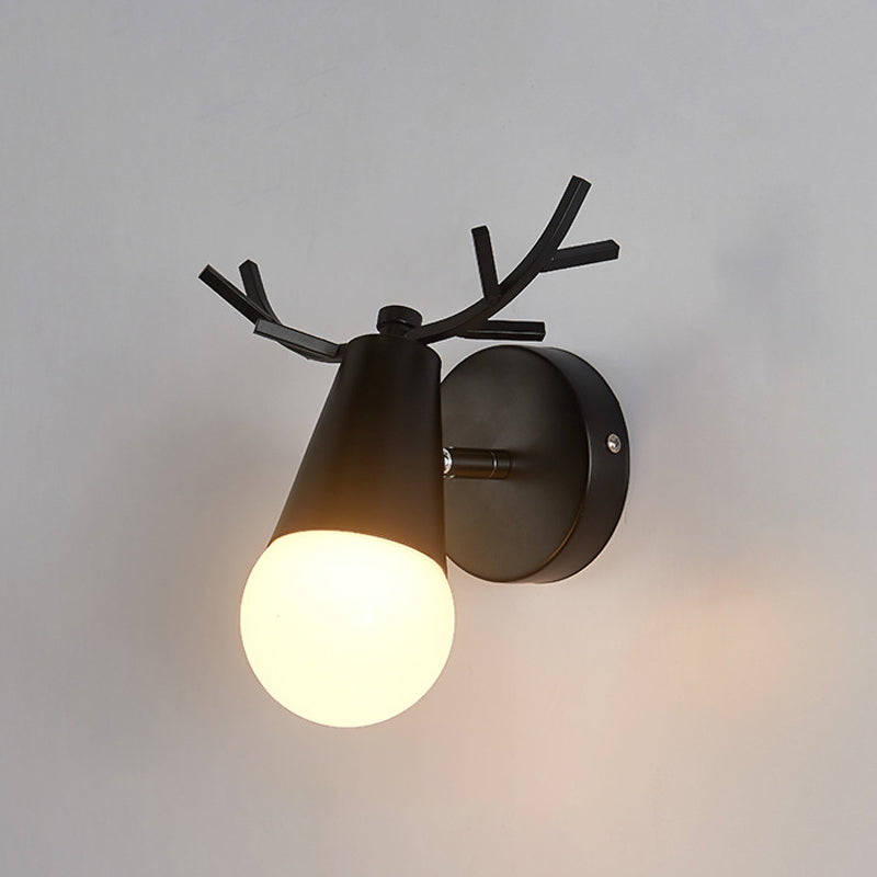 Moderno macharoon cortler forma sconce wall metal 1 flions leggeri con testa di cervo