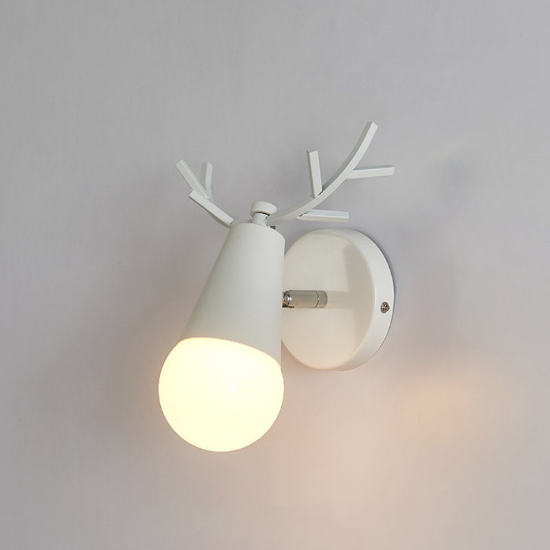 Moderno macharoon cortler forma sconce wall metal 1 flions leggeri con testa di cervo