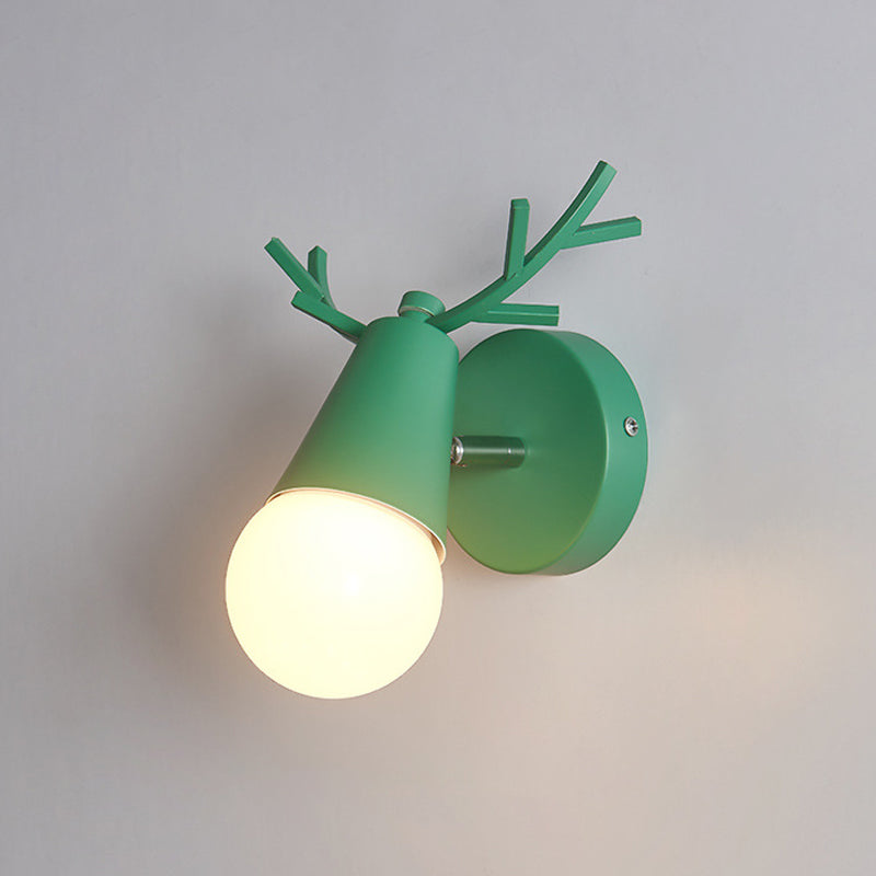 Moderno macharoon cortler forma sconce wall metal 1 flions leggeri con testa di cervo