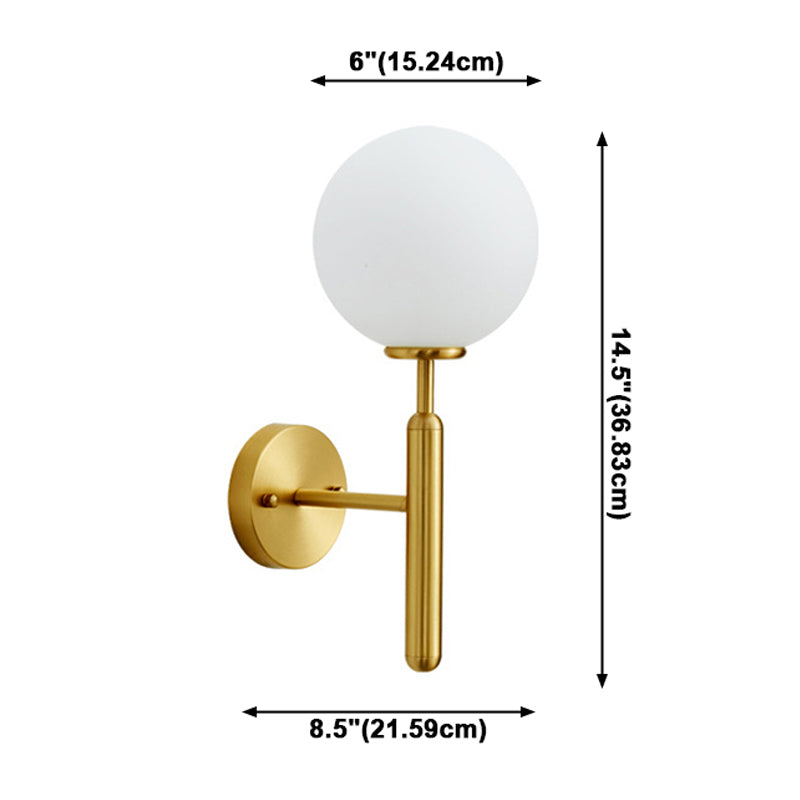 Éclairage d'éclairage mural à balle en or Métal Métal MODERNE 1 LIGNE MUR MUR MURD