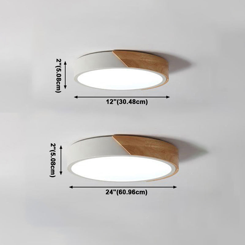 Macaroon Modern Simple Style Round Shape LED Ceiling Lamp Acrylic 1 Light for Study Hotel Guest Room
