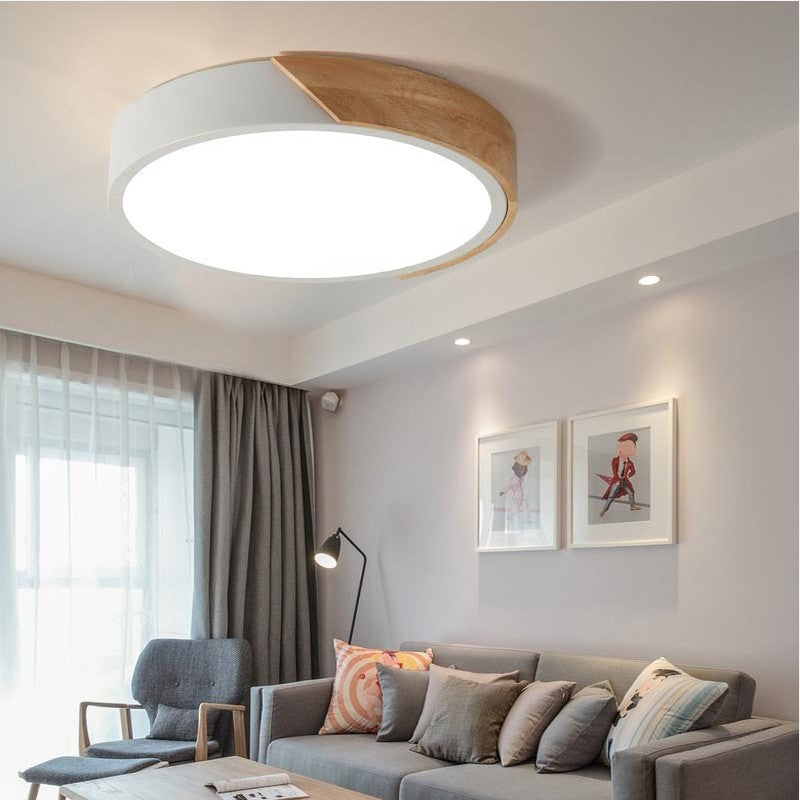 Lampada da soffitto a LED a forma rotonda in stile moderno e semplice macaroon in acrilico 1 luce per la camera degli ospiti dell'hotel studio