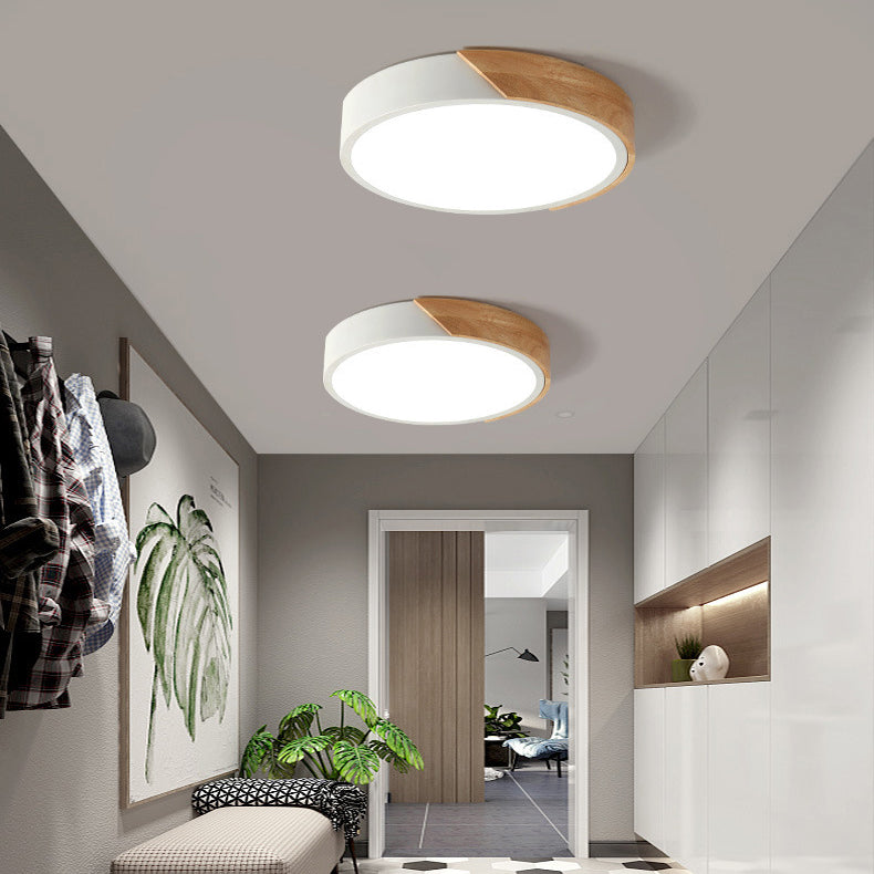 Lampada da soffitto a LED a forma rotonda in stile moderno e semplice macaroon in acrilico 1 luce per la camera degli ospiti dell'hotel studio