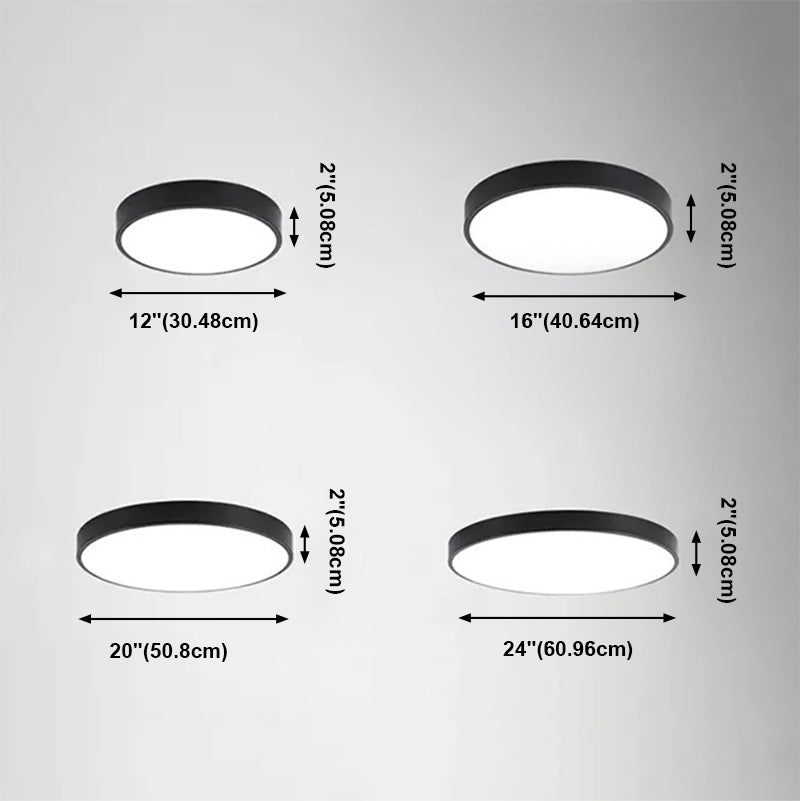 Round Shape LED Ceiling Lamp Modern Macaroon Style 1 Light Flush Mount with Acrylic Shade